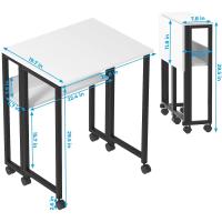 Escritorio Plegable Pequeño Estante de Almacenamiento con Ruedas Montaje Fácil - details 59