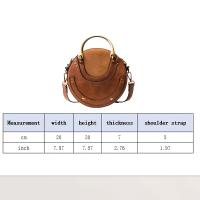 Bolso de hombro tipo bandolera redondo pequeño de nailon caqui profundo estilo europeo vintage para mujer - Cierre de cremallera, correa fija, versátil para ocasiones informales y formales, regalo de San Valentín, diseño minimalista, forro de poliéster - details 4