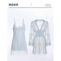2025 Nuevo Profundo Corte V Bajo Camisón de Malla Puro Deseo de Mamma Conjunto de Ropa de Casa para Mujeres - details 1