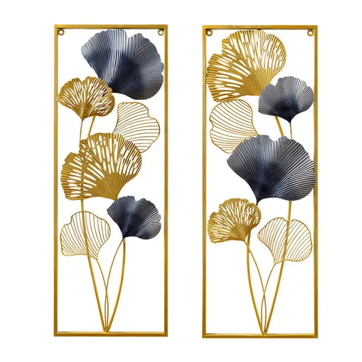 Wall Decoration Ginkgo 3d Living Room Decoration Metal Exquisite Workmanship 85 × 31 × 5 Cm - 1
