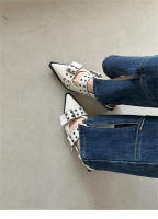 Zapatos Mary Jane estilo francés con punta en punta, zapatos retro de tacón medio grueso - details 13