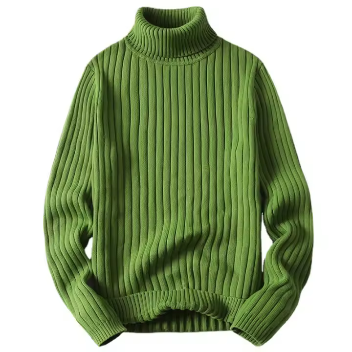 Suéteres de cuello alto de otoño, tops casuales, suéteres de punto para hombres - 1