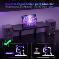 Mesa de Juego en Forma de L 130x130cm Soporte para Monitor Soporte para Auriculares - details 32