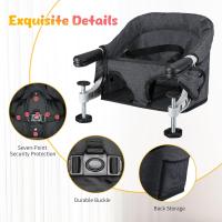 Mesa para Bebé, Trona Portátil Plegable con Arnés de Seguridad, Asiento Enganchable infantil con Bolsa de Transporte para Casa y Viajes (Azul) - details 65