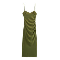 Vestido de Verano 2025 para Mujer Estilo Moderno Sin Mangas, Top de Cintura Hipster, Cremallera Lateral, Baberos, Ajuste Regular, Falda Maxi - details 2