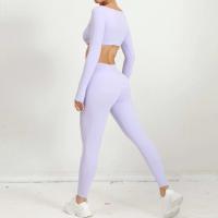 Nuevo TRE de 2 piezas, pantalones cortos deportivos, conjunto de body, ropa deportiva para mujer, traje de yoga para fortalecimiento de gimnasio - details 7