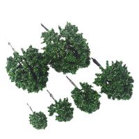 Modelo a escala de plástico portátil, 4 piezas, diseño de ferrocarril, árbol en miniatura verde, bonsái, paisaje, decoración, construcción, tren - details 5