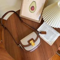 Nuevo Bolso bandolera de un hombro Retro de lona con Panel de contraste de estilo pequeño - details 9