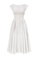 Vestido de noche elegante para mujer con escote en la espalda - Vestido largo sin mangas con pliegues para fiesta, graduación, vacaciones - details 27