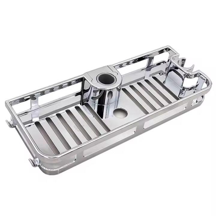 Organizador de baño multifunción, soporte extraíble de barra de elevación, soporte de jabón sin perforación, estante de ducha, bandeja de almacenamiento - 1