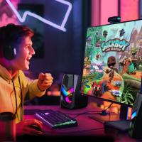 Juego de altavoces para PC, minialtavoces RGB para juegos, altavoces de ordenador alimentados por USB 2,0, altavoces de monitor pequeños para ordenador portátil, 10w - details 1