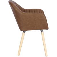Silla de Comedor Estilo Vintage Juego de 1, Silla Cocina, Silla Nordica con Respaldo y Reposabrazos, Tela Pana, Estructura de Madera, Sillas para Tocador, Escritorio, Crema, EZS26cm-1 - details 25
