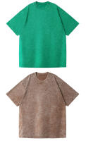 Vintage deslavazado del mismo estilo para hombres y mujeresTCamiseta Casual suelta calleTTop de manga corta de fitness - details 4