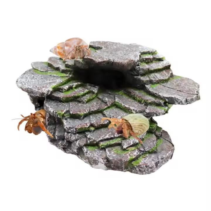 Refugio de Piedra de Simulación de Cocodrilo de Tortuga Brasileña Tabla de Secado para Mascotas que Escalan Terrario de Reptil de Resina Suministros para Mascotas Decoraciones Normales - 1
