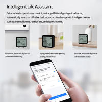 Sensor inteligente de temperatura y humedad con pantalla Digital LCD, Detector de termómetro interior para Alexa y Google - details 6
