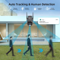 Sistema de seguridad WiFi inalámbrico HD de 3 cámaras y 9 MP, 360 ° Monitor panorámico para el hogar con visión nocturna en color y control remoto por teléfono, adecuado para interiores y exteriores/IP65Impermeable/Voz bidireccional/Seguimiento móvil/Alma - details 6