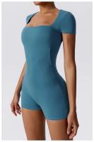 Mono de Yoga de Manga Corta para Mujer Ajustado Secado Rápido Entrenamiento de Danza Traje de Fitness Conjunto de Salto Alto Material Exterior de Nylon - details 8