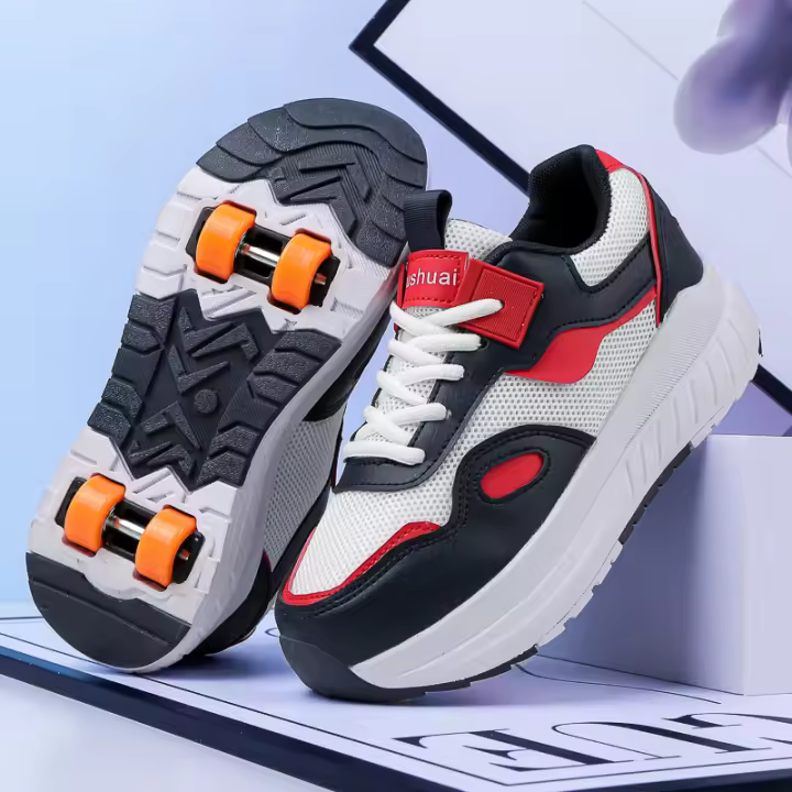 Patines de 4 ruedas para niños, zapatillas con ruedas para niños y niñas, patines de patinaje, zapatos con ruedas - 1