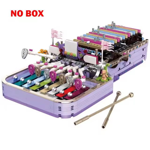 Caja de música de bloques de construcción, instrumento de percusión, juegos de construcción de modelos, juguetes de montaje, colección de música de Piano para niños, regalo - 1