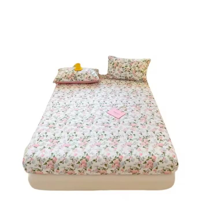 Colcha acolchada de algodón crudo de una sola pieza, funda protectora de colchón de algodón todo incluido - 1