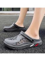 Sandalias para hombre, zuecos de verano, zapatillas de jardín EVA, zapatos con agujeros, sandalias con plataforma para playa, toboganes de baño para interior de casa de talla grande - details 5