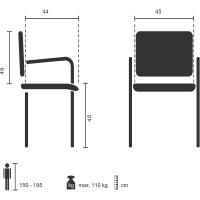 Piel sintética Negro, Silla de confidente con Apoyabrazos, cómoda - details 3