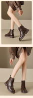 Botas Retro Británicas para Mujer 2025 Versátiles de Tacón Grueso de Cabeza Redonda - details 1