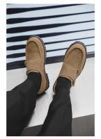 Nuevo estilo británico versátil zapatos Munk zapatos de vestir casual fondo plano tendencia hebilla zapatos de los hombres. - details 5