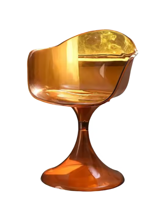 Silla de Comedor de Acrílico Transparente Espalda de Sala de Estar Taburete de Maquillaje para Dormitorio Candelabros y Velas - 1