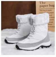 Botas de nieve para mujer, botines cálidos de felpa para exteriores, impermeables, antideslizantes, Zapatillas altas de Trekking, de algodón, Invierno - details 17