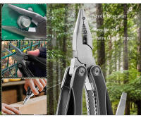 Cuchillo Plegable Portátil de Acero Inoxidable Multiherramienta de 15 Herramientas para Supervivencia al Aire Libre Corta Cables, Alicates, Sierra de Plegado - details 3