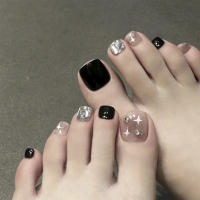 Uñas de Pies Falsas Negras Pieza de Salto de Gel Arte Decoración de Uñas para el Hogar DIY Belleza - details 3