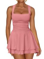 2025 nuevo vestido ajustado sin mangas plisado de verano para mujer - details 1
