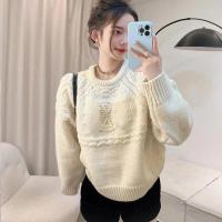 Suéter de punto Floral de ganchillo para mujer, Jersey holgado y acogedor con diseño de estilo elegante, novedad de invierno de 2024 - details 2