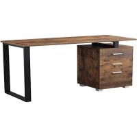 Escritorio Moderno de Madera y Acero 3 Cajones, Porta Ordenador, Diseño de Mesa de Trabajo, 120 x 50 x 75 cm, Decoración para Casa y Oficina - details 39