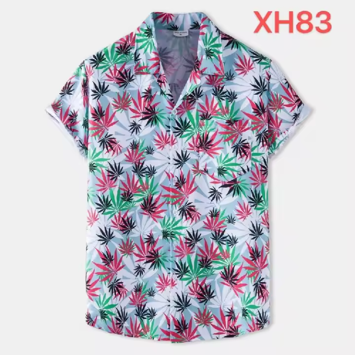 Camisa hawaiana de manga corta para hombre, camisa con estampado completo de flores para playa, novedad de 2024 - 1