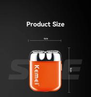 Kemei-Mini afeitadora de viaje de aleación para hombre, máquina de afeitar eléctrica portátil, inalámbrica, recargable por USB-C, IPX7, impermeable, magnética, cabeza desmontable - details 8