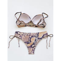 Freckange-Bikini brasileño de piel de serpiente para mujer, traje de baño con estampado animal, Push-Up, conjunto de 2 piezas, Bikini de playa, 2021 - details 4