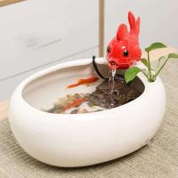 Nuevo Adornos de agua de estilo chino para hacer dinero, escritorio pequeño de cerámica, sala de estar, mesa de té, raciones de oficina, - details 6
