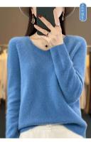 2024 100% Merino pura lana con cuello en V Otoño e Invierno suéter nuevo suéter de cachemira de las mujeres Casual de punto Top DMR201 - details 18