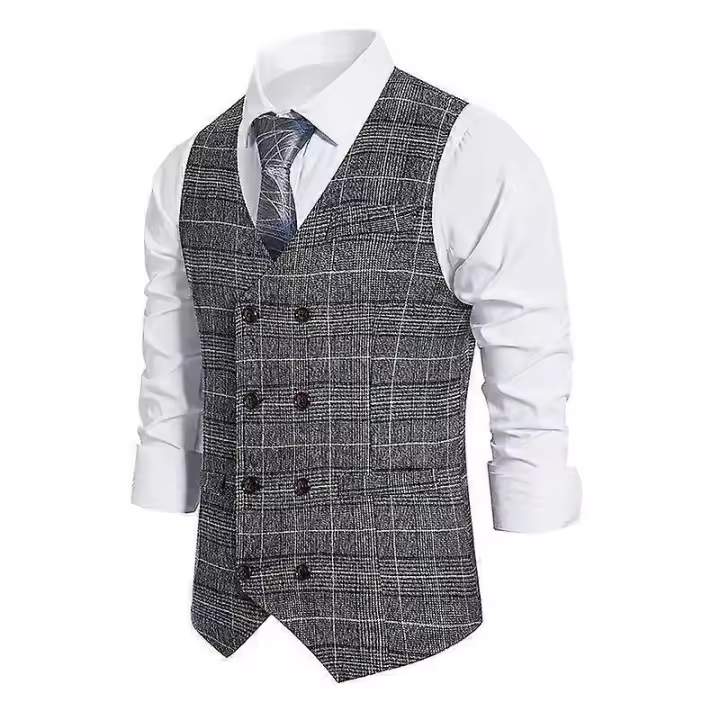 Chalecos de negocios informales para hombre, chaleco ligero, chaleco de traje ajustado X - 1