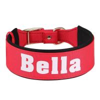 Collar ancho personalizado perros, collares acolchados nailon identificación mascotas, collar nombre de con estampado gratuito - details 6