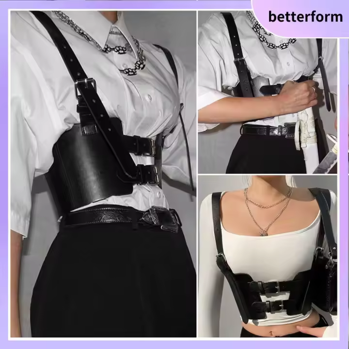 Corset Punk de Cuero Chaleco Gótico para Mujer Diadema de Cintura Casual - 1