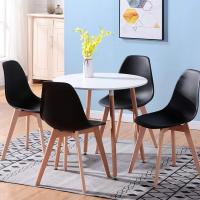 Juego de sillas de comedor medievales nórdicas con patas de madera maciza para sala de estar, comedor, dormitorio, estudio, blanco, negro, gris, 4 Uds. - details 10