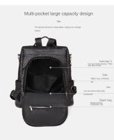 Mochilas de patrón tejidas de cuero suave para bolsos de moda para mujeres y mochilas de gran capacidad para mujeres - details 21