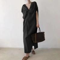 Vestido de Verano Vintage sin Espalda REALEFT Manga Corta, Cuello en V, Moda Casual para Mujeres - details 17