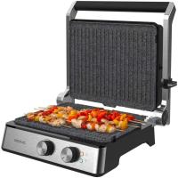 Parrilla Eléctrica de Piedra Revestida Placas Extraíbles y Reversibles, Apertura de 180ª, Superficie Amplia 2200 W, Acero Inoxidable - details 54