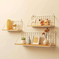 Estantes montados no perforados, perchas de madera para salón, cestas de iluminación para dormitorio, decoraciones de pared, organizadores - details 3