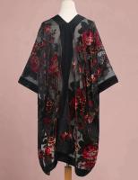 WeHello-Kimono largo bohemio para mujer, Veet, con pareo de playa, cárdigan de vacaciones, chal con borlas de gasa - details 2