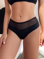 Bragas de triángulo de cintura baja para mujer con paneles de malla, sexys, sencillas y cómodas. - details 3